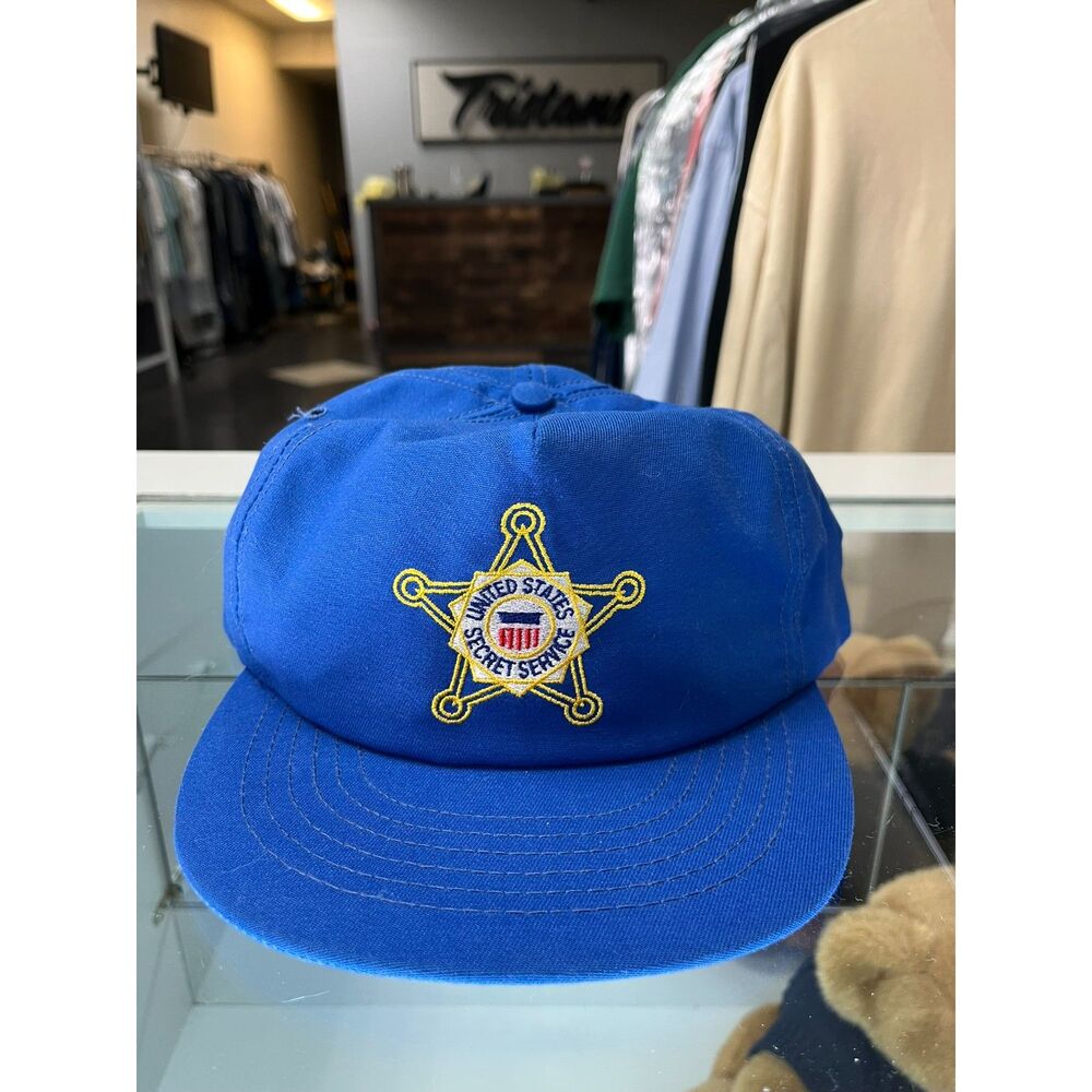 Vintage 90s Mens United States Secret Service Snapback Cap Blue